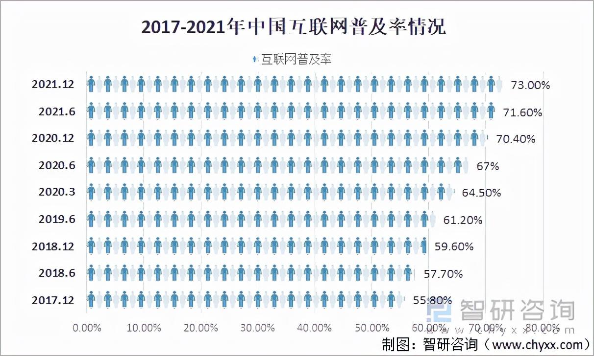 各省互联网普及率（2021年中国互联网网民规模及互联网普及率情况）